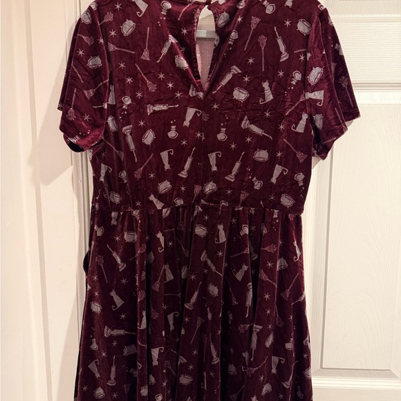 Disney Burgundy Dress with White Collar - Picture 5 of 5